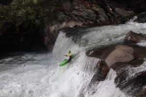 Kayaker going over Baby Falls