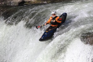 Kayaker going over Baby Falls