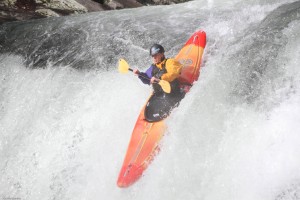 Kayaker going over Baby Falls